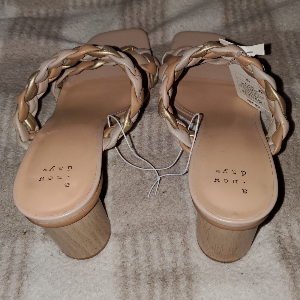 NWT A New Day Basil Multicolored Metallic Mule Heels - Picture 6 of 16